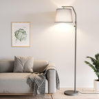SUNMORY Floor Lamps for Living Room, 12W Bulb Included, Tall Lamp for Bedroom with Adjustable Head, Modern Standing Lamp, 0-100% Dimmable Arc Floor Lamp for Dining Room Office Nursery, Galaxy Gray