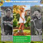 76Inch Adjustable Metal Leaf Rake, 18 Metal Tines Heavy Duty Leaves Rake for Lawns with 8-18" Expandable Head Long Handle Garden Rakes for Leaves Yard Gardening Grass Outdoor Camping Debris