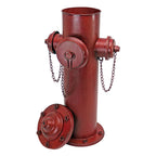 Design Toscano Fire Hydrant Statue Puppy Pee Post and Pet Storage Container, Large 23 Inch, Metal, Full Color