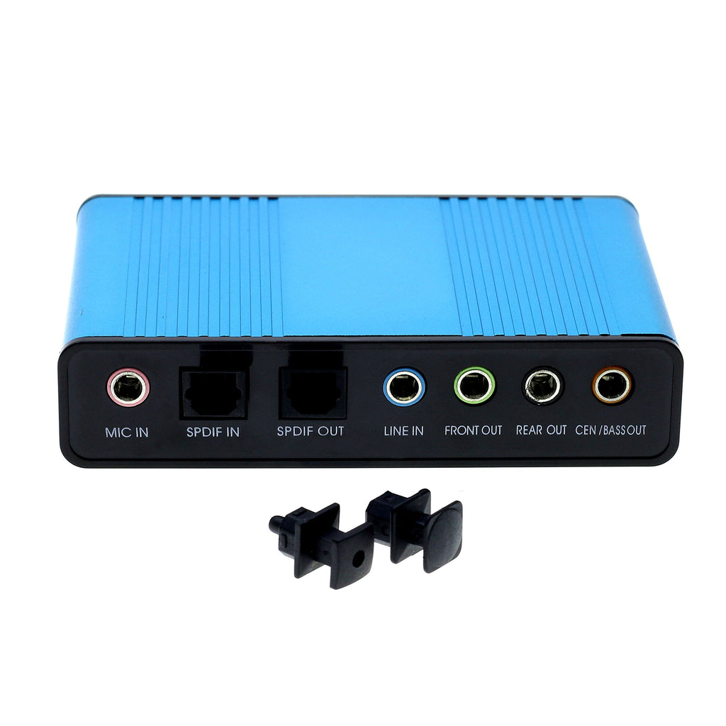Optimal Shop USB 2.0 External Sound Card 6 Channel 5.1 Surround Adapter Audio S/PDIF for PC -Blue