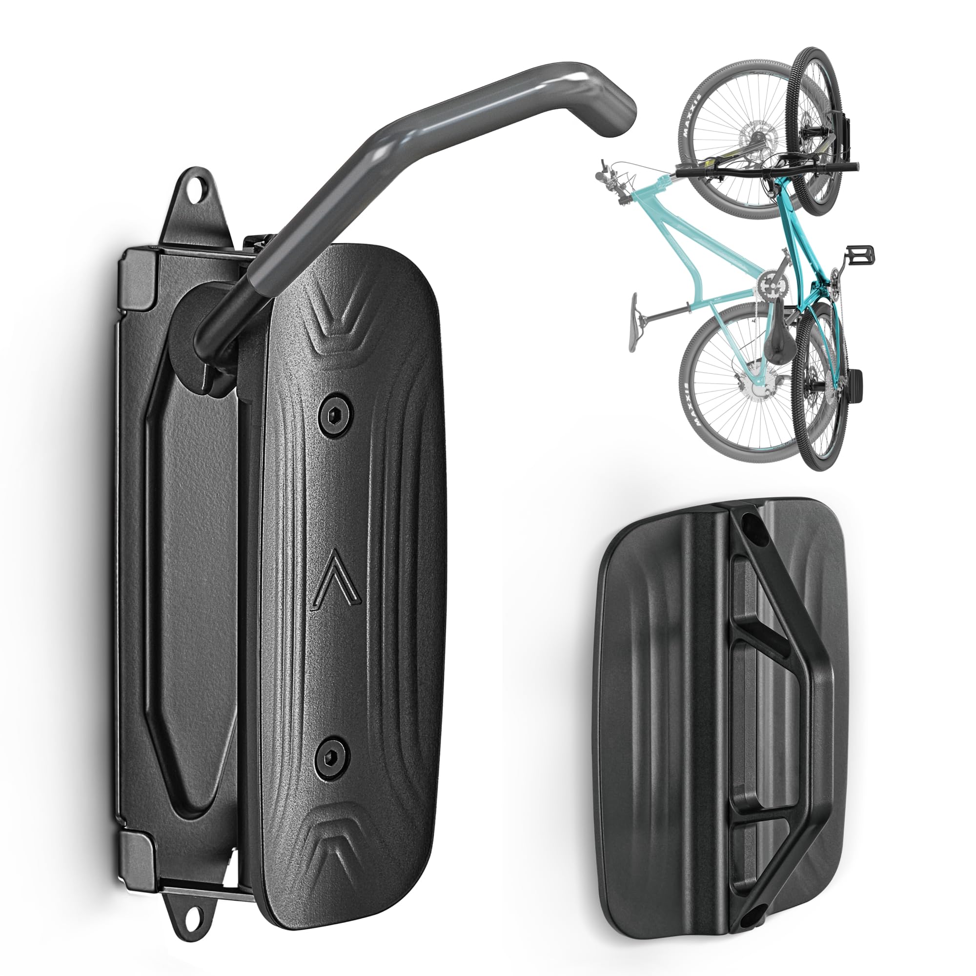 monTEK Swivel Bike Wall Mount – Garage Bike Hanger & Space-Saving Vertical Bike Rack for Garage & Apartment, Sturdy Bike Storage Hook Holds up to 66 lbs, Easy Installation & Scratch-Proof Design