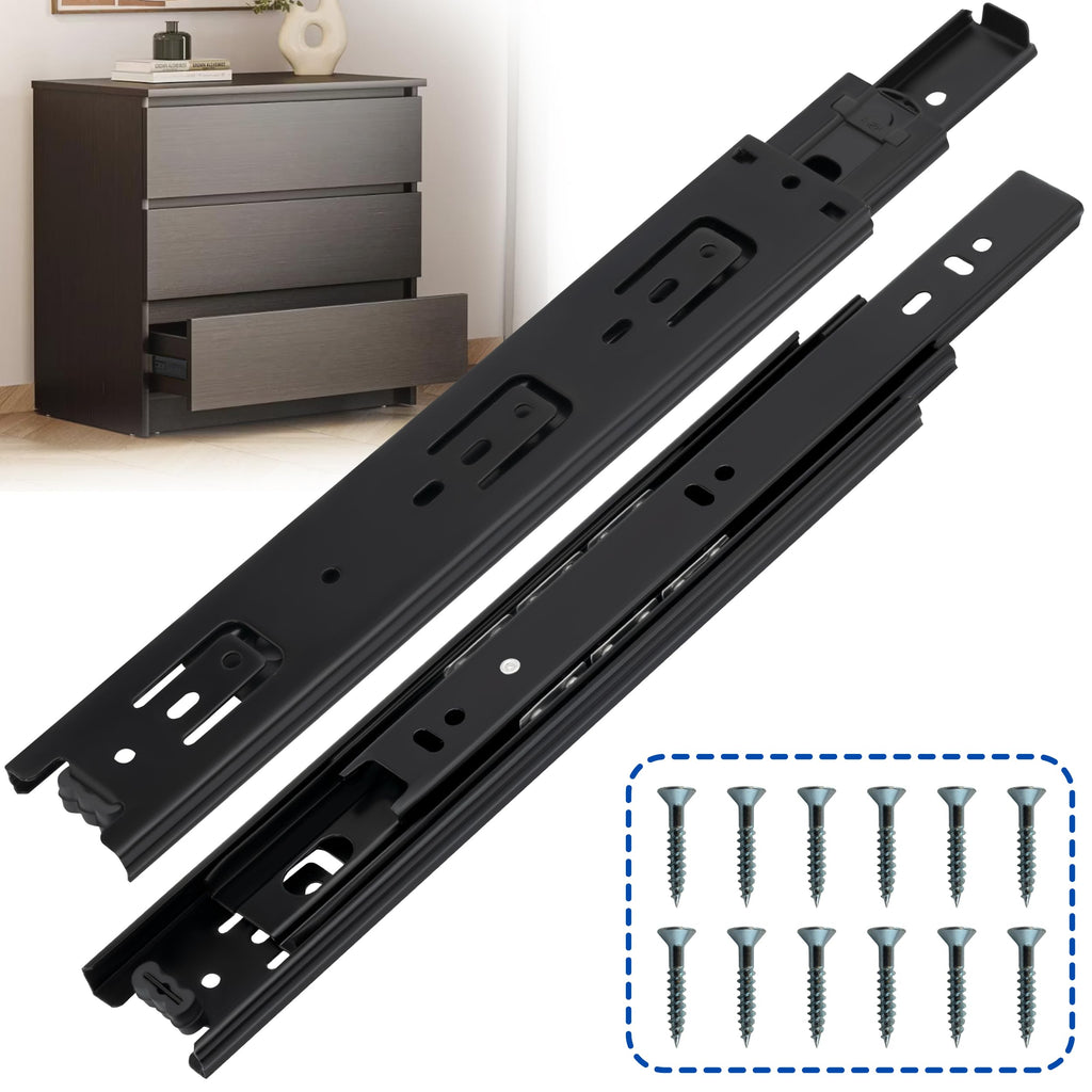 Ourshom 20 Inch Drawer Slides 1 Pairs (2pcs) Side Mount Rails - Heavy Duty Full Extension Ball Bearing – Drawer Slide Glides for Cabinet Kitchen, Dresser Runners - Draw Slides Sliders 100Lb Capacity