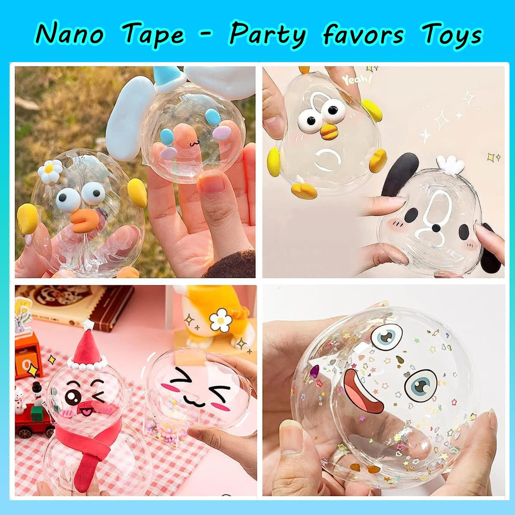 Nano Tape Bubble Kit, Nano Double Sided Adhesive Tape Bubbles, 4Pcs Nano Tape Toys Kit for Boys and Girls Party Favors and Kids Craft Fidget Toys Set