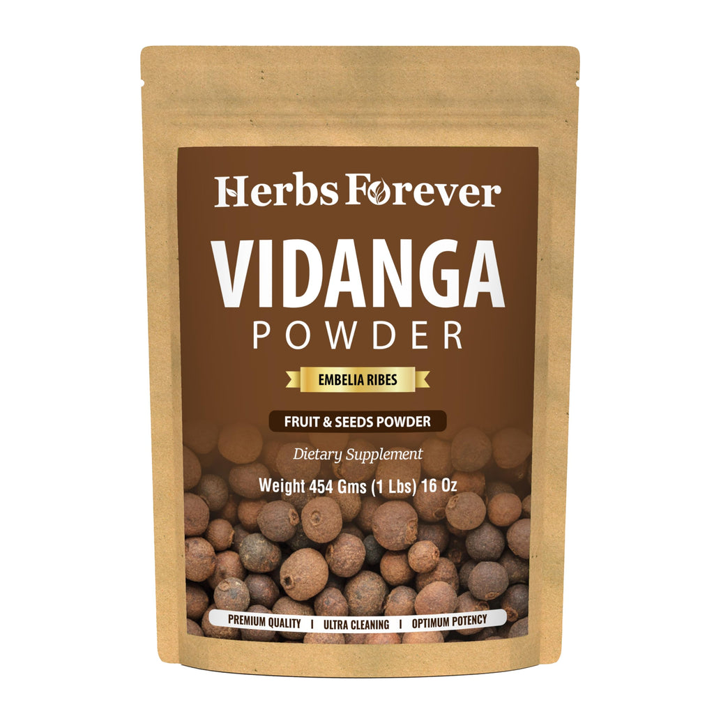 HerbsForever Vidanga(Embelia Ribes) Powder(Fruit & Seed)-Microbeal & Lymphatic Detox,Support Gut Health, Blood Purification- Wild & Nautral Ayurvedic Herb | Non GMO,2X Potency,Ultra Clean |16oz-1LBS