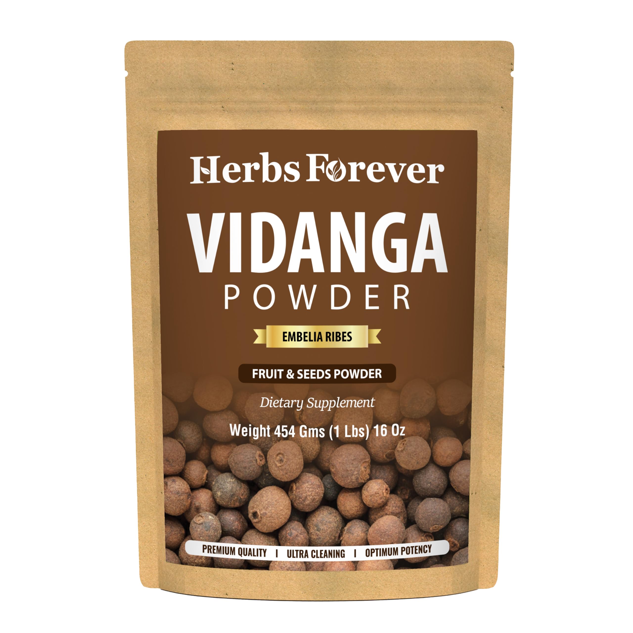 HerbsForever Vidanga(Embelia Ribes) Powder(Fruit & Seed)-Microbeal & Lymphatic Detox,Support Gut Health, Blood Purification- Wild & Nautral Ayurvedic Herb | Non GMO,2X Potency,Ultra Clean |16oz-1LBS