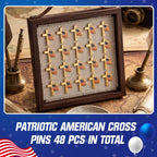 Huquary 24 Pcs Patriotic Cross with Waving American Flag Metal USA Flag Lapel Pins for American Patriotic Suits Jackets Hats Backpacks Clothes Decor