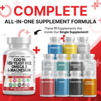 Clean Nutraceuticals COQ10 200mg Red Yeast Rice Omega 3 Magnesium Complex 500mg Niacin Zinc Vitamin K2 D3 - Heart Support Vitamins for Women & Men w/Vitamin B3, Coenzyme Q10-60 Ct