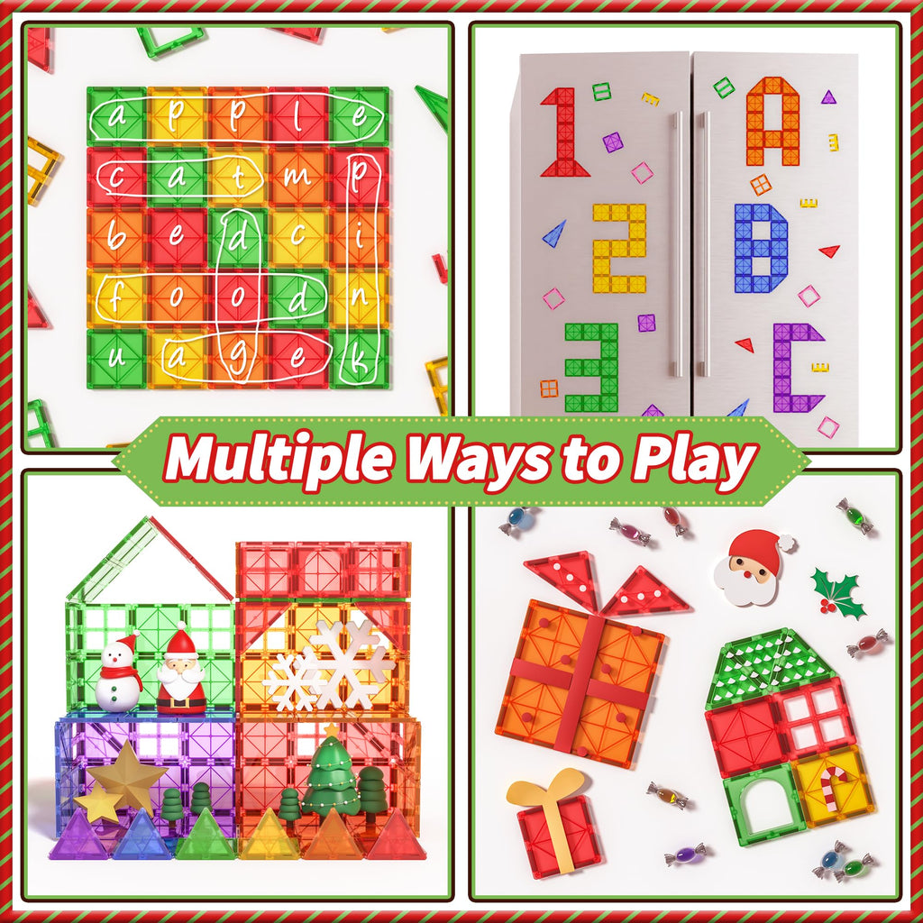 Goodtiles Magnetic Tiles Kids Toys for 3+ Year Old Boy and Girl Birthday Gifts, Magnet Building Blocks STEM Preschool Sensory Learning Montessori Autism Toys for Toddlers Kids Ages 3-5, 5-7, 4-8
