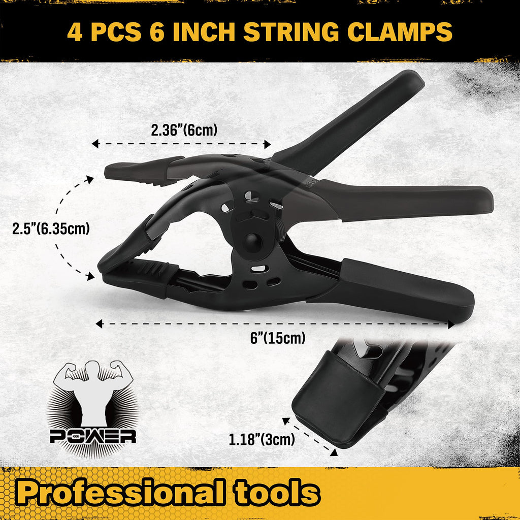 8-Piece Bar Clamps for Woodworking - 4 Pcs 12 inch Bar Clamps with 150 LBS Load Limit, 4 Pcs Heavy Duty Metal Spring Clamps, Quick Release Triggers