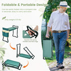 Goplus Garden Kneeler and Seat, Heavy-Duty Garden Bench w/Large Tool Pouch, Widen EVA Foam Kneeling Pad, Portable Gardening Gift for Women Men Seniors, Foldable Garden Stool for Kneeling & Sitting