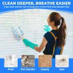 50 Pack Duster Refills Compatible with Swiffer, Disposable Microfiber Replacement Heads for Multi-Surface Cleaning on Blinds, Furniture & Fans, Blue (No Handle)