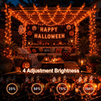 JMEXSUSS 168Ft 600 LED Halloween Lights Outdoor Orange String Lights Plug