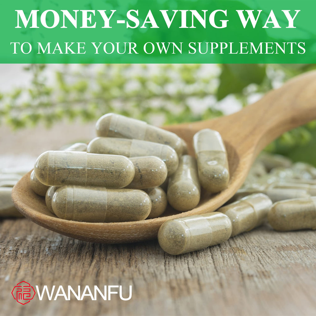 wananfu Size 0 Empty Capsules Vegetarian (1000 Count) Bundle with Micro Lab Spoon, Clear Fillable Veggie Pill Capsules Size 0 for Making Your Own Supplements