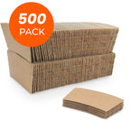 FMP Brands 500 Pack Kraft Coffee Cups Sleeves Disposable Bulks, Durable Corrugated Cardboard Cup Sleeves for 12-24 oz Cups, Beverage Insulator and Hand Protection for Hot/Cold Drinks