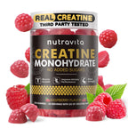 Nutravita Creatine Monohydrate Gummies for Men & Women-5g of Creatine Monohydrate per Serving - Sugar Free,Vegan, Raspberry Flavor, 120 Count