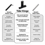 TUBR Kingz Premium Storage Unit - Odor Proof, Airtight, Waterproof Case for 4 Pre-Rolls, Cigarillo - Portable Crush-Resistant BPA-Free Container, Carrying Storage for Travel, Parties, Daily (Raven)