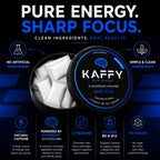 Kaffy Nootropic Caffeine Pouches with Cognizin & L-Theanine, 50mg Natural Caffeine Per Pouch, Nicotine-Free Energy & Focus Pouches, Coffee Alternative for Work, Travel & Daily Use, 75 Count Cool Mint