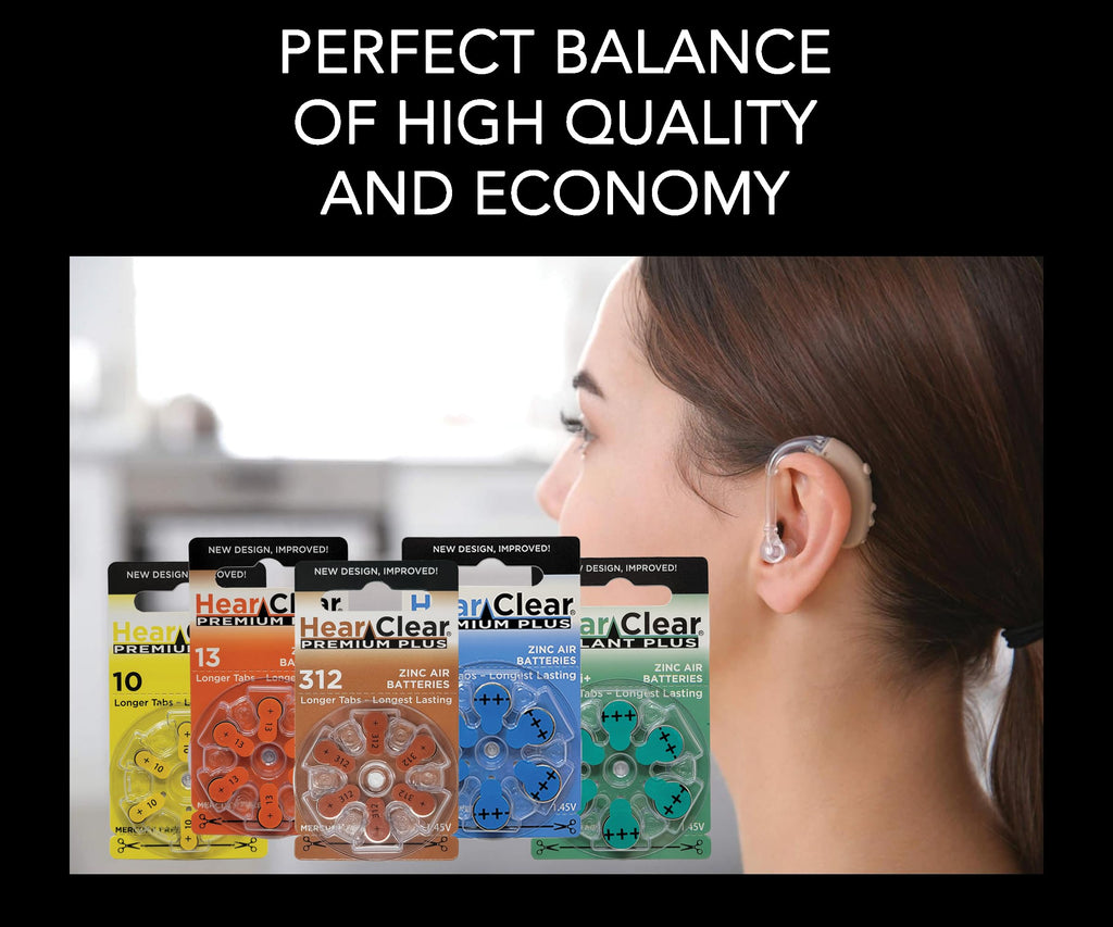 Hear Clear Size 675P Cochlear Implant Hearing Aid Batteries Green Tab (60 Batteries)