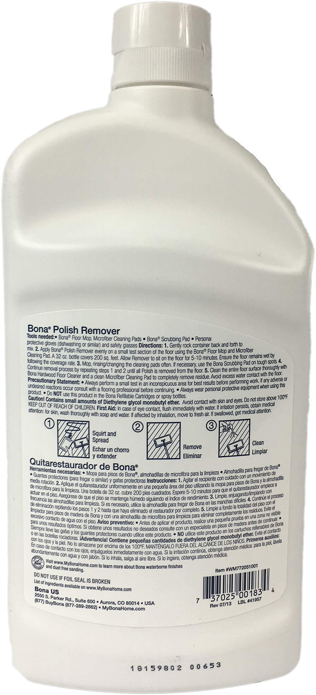Bona Floor Polish Remover - Covers 200sqft - 32 Fl Oz