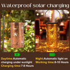 DIBIEECN Birthday Gifts for Women Mom Grandma Wife, Solar Lanterns Outdoor Waterproof, Metal Hanging Lights Garden Decor, LED Decorative Lantern for Patio Porch Backyard, Sun and Moon, 1 Pack