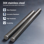 HiPicco 5/8"-18 Fully All Threaded Rod & Studs, 16" Length, 304 Stainless Steel Right Hand Fine Thread Screw for Furniture Anchor Bolts, Clamps, Hangers and U-Bolts