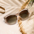 EASY READ Bifocal Reading Sunglasses for Women，Fashion Sun Readers UV400 Protection(Magnification 2.50, Brown)