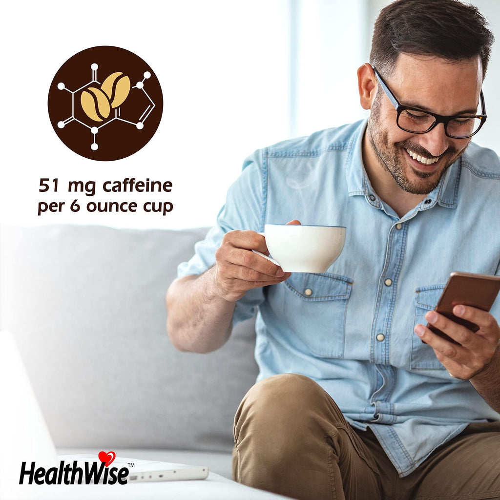 Healthwise Low Acid 100% Colombian Coffee K-Cups – Medium Roast, Healthier Coffee for Sensitive Stomach (Unflavored) – 36 Count (Pack of 3)