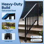 VIVOHOME 4-Step Hand Rails for Outdoor Steps with Curved Ends and Balusters