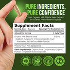 OmniBiotics Organic Milk Thistle Supplement 1500mg – 4X Concentrated Extract with Silymarin – High Potency Liver Detox & Support – 120 Vegan Capsules