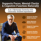 Brain Complex Addifocus™ Brain Supplements For Memory and Focus (Plasmalogen, Lions Mane, Vinpocetine 10mg & Ergothioneine) Memory Supplement for Brain, Brain Defender Supplement, Brain Health
