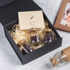 LIFELUM Gift Box 2 Pack 8 x 7 x 3 Christmas Gift Boxes with Magnetic Lid Rose Gold Gift Box with Ribbon Sturdy Storage Box for Presents Contains Card, Ribbon, Shredded Paper Filler