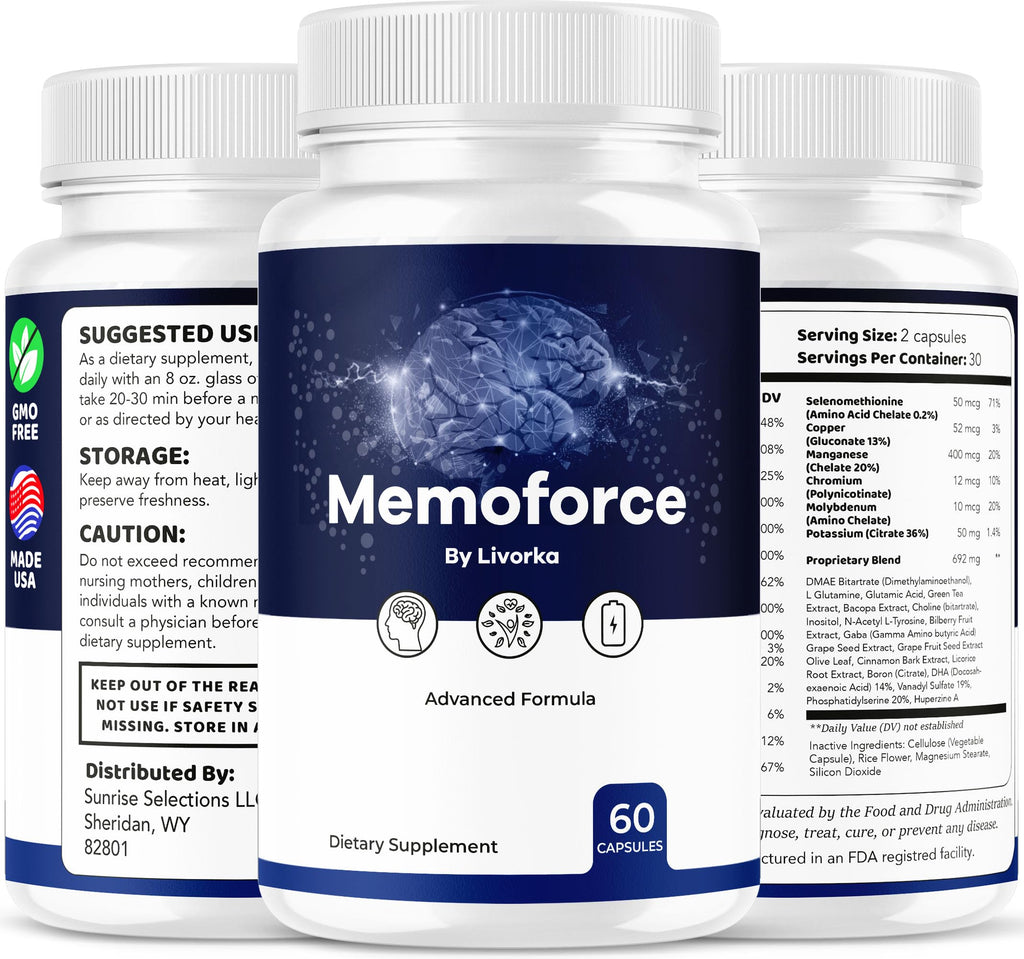 (3 Pack) Memoforce Supplement - Official Memoforce Premium Formula Pills, Advanced Support for Wellness & Overall Health, Memoforce Reviews, 180 Capsules for 3 Months