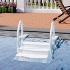 UPHYB Pool Ladder, 3-Step Pool Stairs with Double Handrails and Non-Slip Steps for 36-50” Above Ground and In-Ground Pools, White