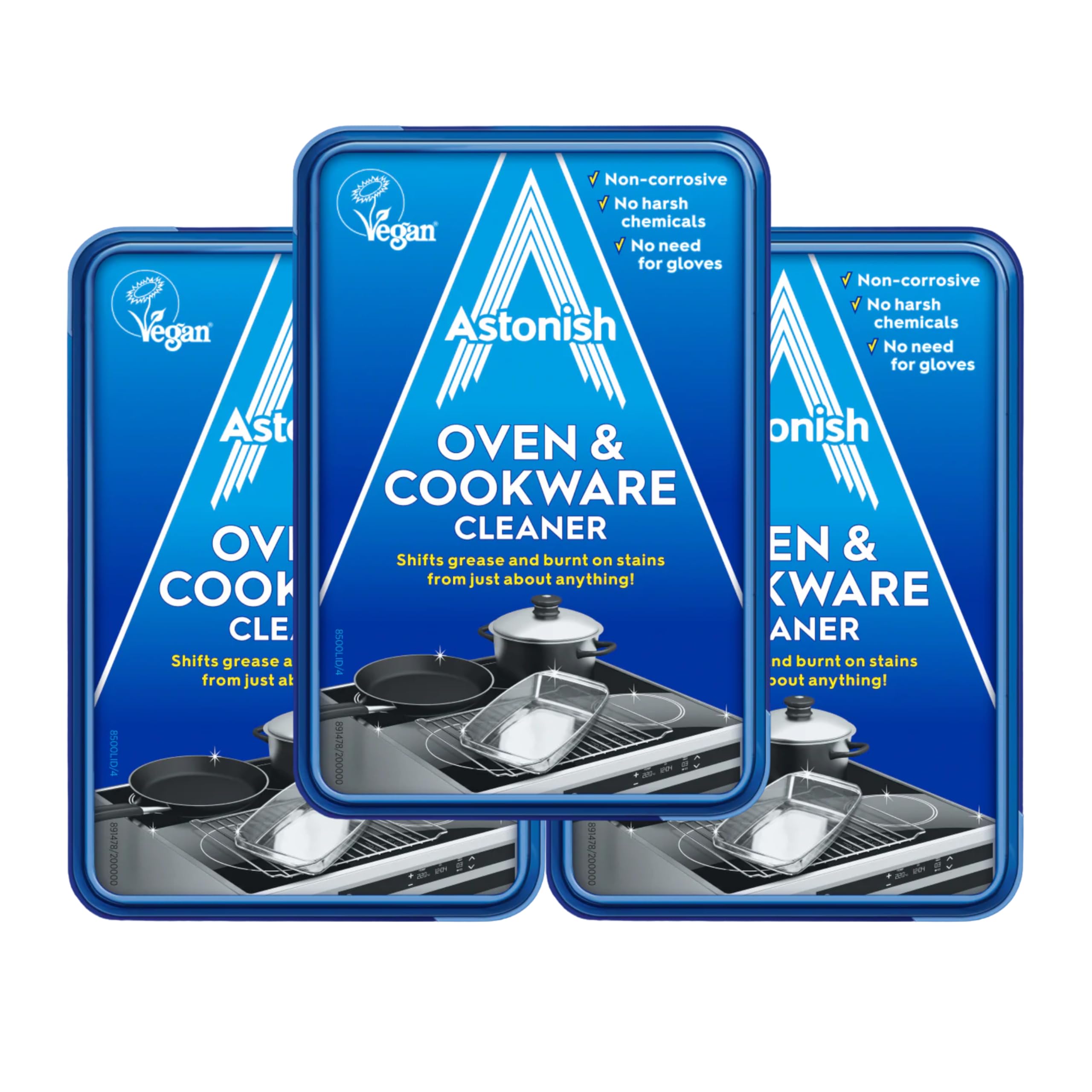 Astonish Oven & Cookware Cleaning Paste For Glass, Appliances, Ceramics, Stovetop & Pyrex - All Purpose Kitchen Cleaner - Stainless Steel Degreaser Removes Baked On Grease & Grime, 150g Tub (3 Pack)