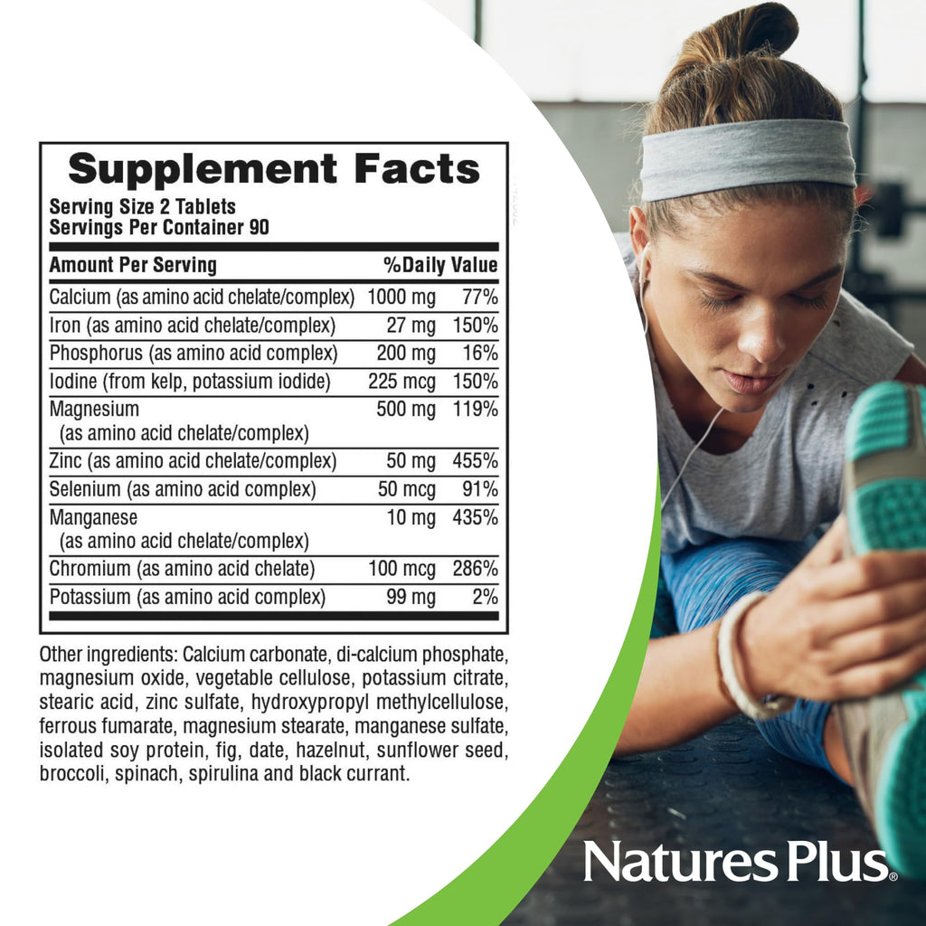 NaturesPlus Ultra-Mins - 180 Tablets, Pack of 2 - Multi Mineral Complex with Calcium, Iron, Magnesium & Zinc - Vegan, Gluten Free - 180 Total Servings