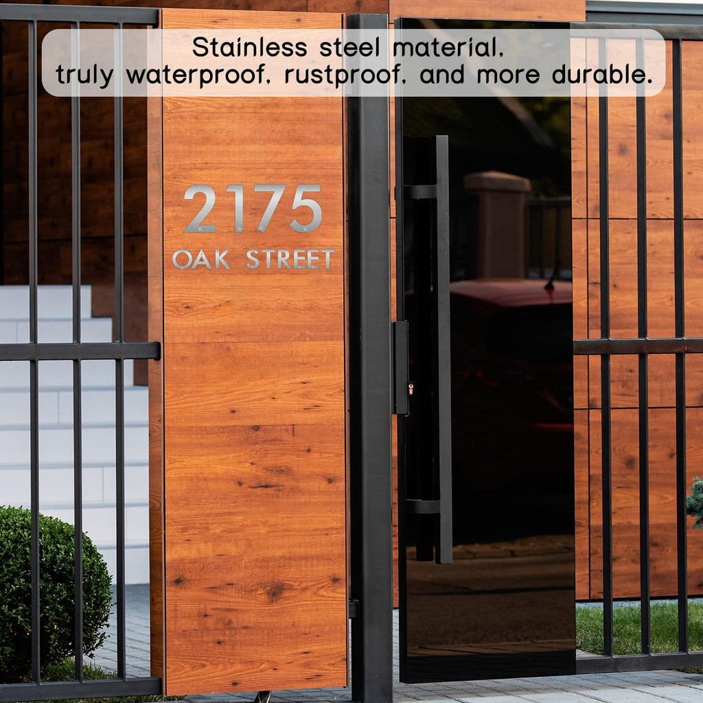24 Inch Floating House Numbers and Metal Letters for Outdoor Signs, Modern 304 Stainless Steel Silver Address Numbers for Home, Apartment, and Garden Decor (Letter P)