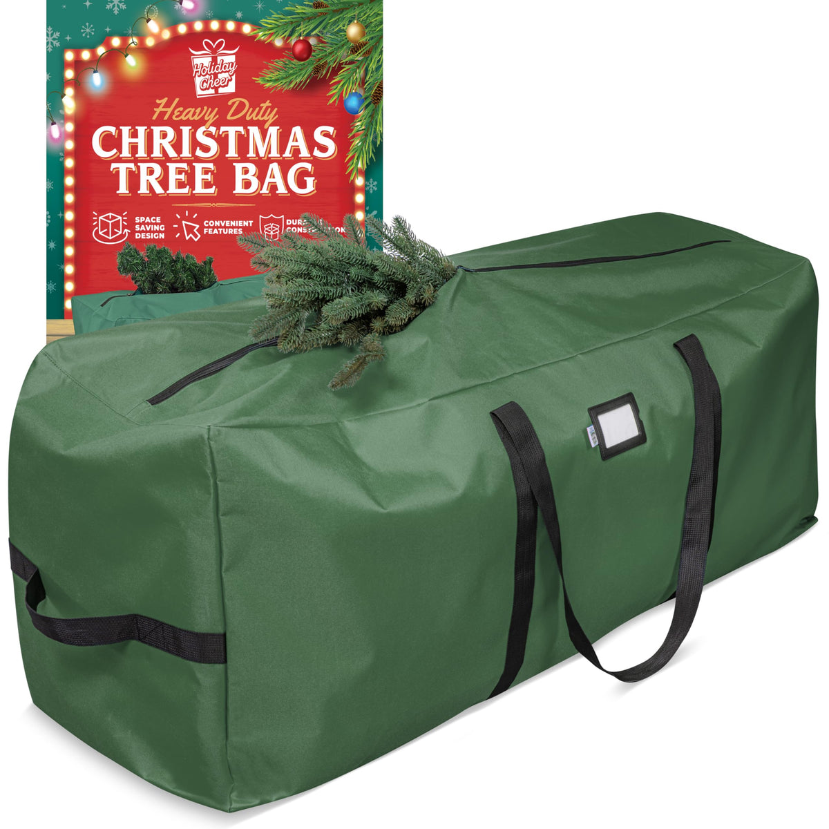 Holiday Cheer Christmas Tree Storage Bag Waterproof 9ft Green