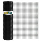 GoldPeak Black Hardware Cloth 1/2 inch 48 inch x 100 Foot 19 Gauge - Vinyl Coated Welded Wire Mesh Roll Chicken Wire Fencing Garden Fence Tree Guard Hardware Mesh Wire Fence Roll