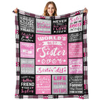 PVDSAVE Sister Birthday Gifts, Best Sister Ever Blanket 50"x60"