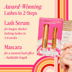 Grande Cosmetics 2-Step Lash System Set, GrandeLASH-MD & GrandeMASCARA Conditioning Peptide Mascara for Fuller, Healthier, Longer-Looking Lashes