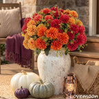 lovemoon Artificial Chrysanthemums Flowers for Outdoors, Fall
