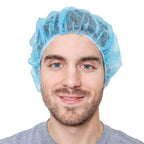 SAFEKO Unisex Polypropylene Bouffant Caps, 100 Count [BLUE | 21"]
