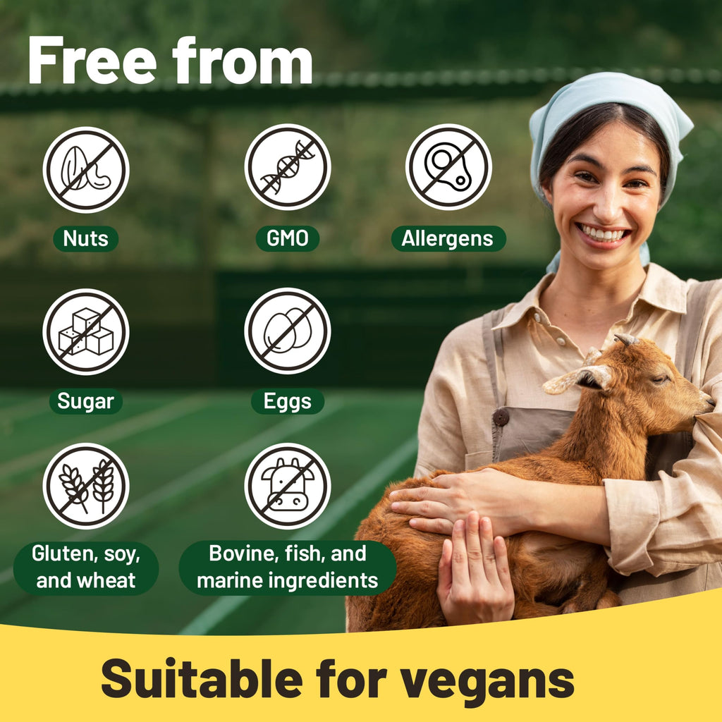 Vegan Collagen Supplements with Biotin for Hair, Skin, Nails & Joints - 2 Months Supply. Cruelty Free Plant Based Collagen Vegan, Vegetarian Collagen Booster Pills. Vegan Collagen for Women and Men