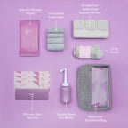 Frida Mom C-Section Recovery Must Have Kit for Labor, Delivery, & Postpartum, Socks, Peri Bottle, Disposable Underwear, Abdominal Support Binder, Shower Wipes, Silicone Scar Patches, & Toiletry Bag