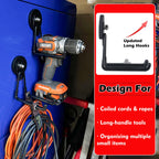 MUTUACTOR Magnetic Hooks Heavy Duty,2PCS Strong Magnetic Garage Hooks for Cruise Cabins,Anti-Scratch Magnet with Long Hooks for Power Drill,Garden Tools,Hose,Tool Chest,Steel Pegboard,Workshop