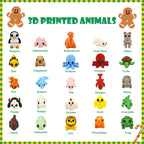25 pcs 3D Printed Animals, Adorable Flexible Fidget Toys, Desk Ornaments Party Favors, Birthday Goodie Bag Stuffers, Great Gift for Boys and Girls Class Reward Graduation Gift