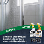 RMR Bathroom Breakthrough Bundle – Tub & Tile Cleaner + Xtreme Soap Scum Remover, 2-Step Deep Clean System for Shower, Tub, Tile, Grout, & Glass Buildup, Stains, & Grime, 2–32 Oz Bottles