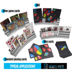 BRADYS HOUSE - Extendable Plastic Playing Card Holder Set of 4 (Grey), Card Holders for Card Games