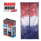 Magic Mesh Deluxe- Americana 2 Pack- Hands Free Magnetic Screen Door, Mesh Curtain Keeps Bugs Out, Frame Hook & Loop, Hands Free, Pet & Kid Friendly- Fits Doors up to 39 x 83 Inches, Red/White/Blue