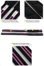 Fitgriff�� Lifting Wrist Straps for Weightlifting, Gym, Deadlift, Workout (Made of Premium Cotton & Padded) - Men & Women (Standard, Black/Pink)
